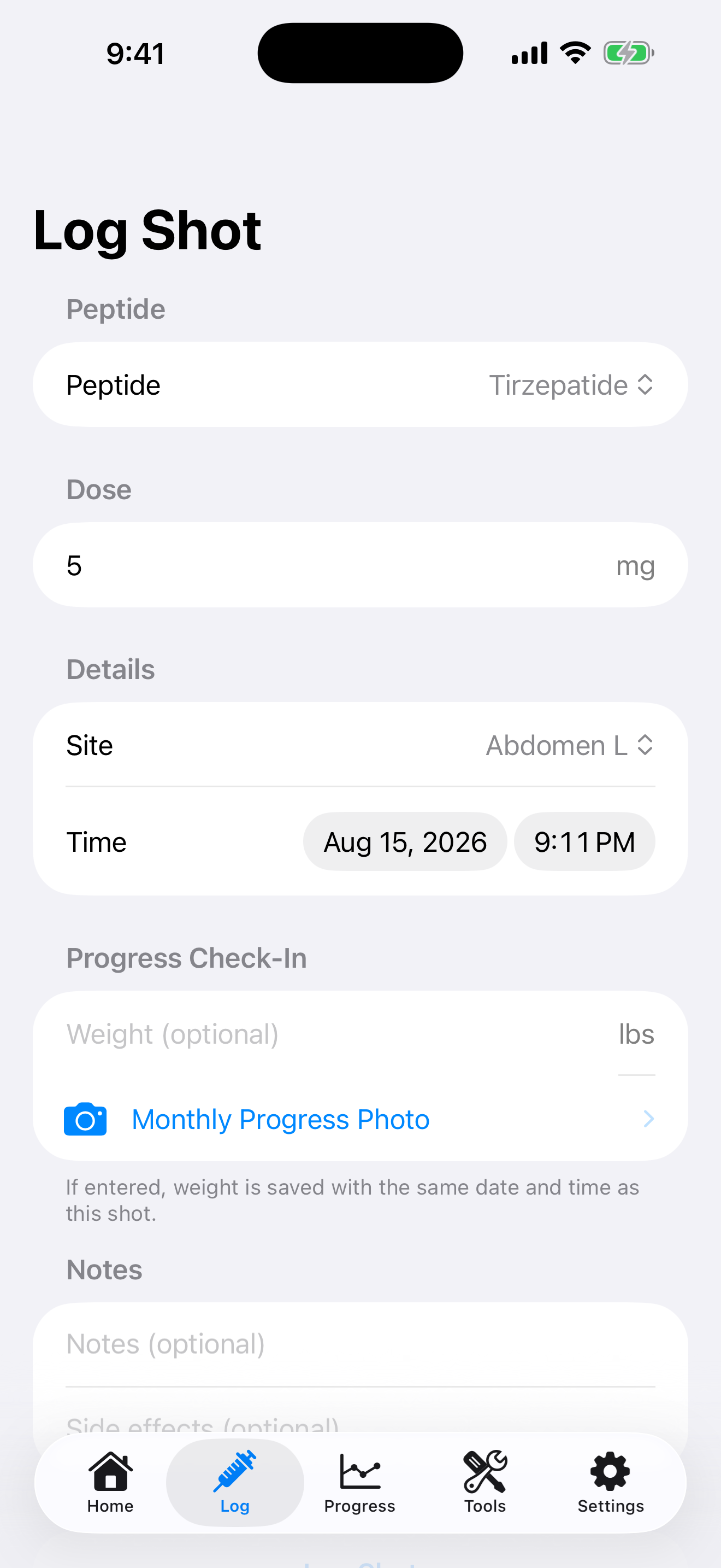 Pineapple Peps iPhone injection logging screen